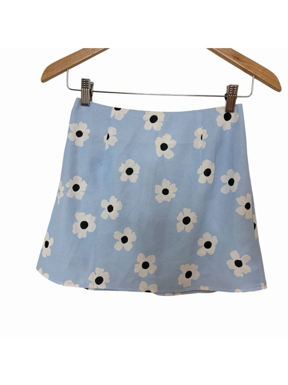 Princess Polly blue daisy floral mini skirt size 2